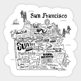 San Francisco Illustrated Map Sticker